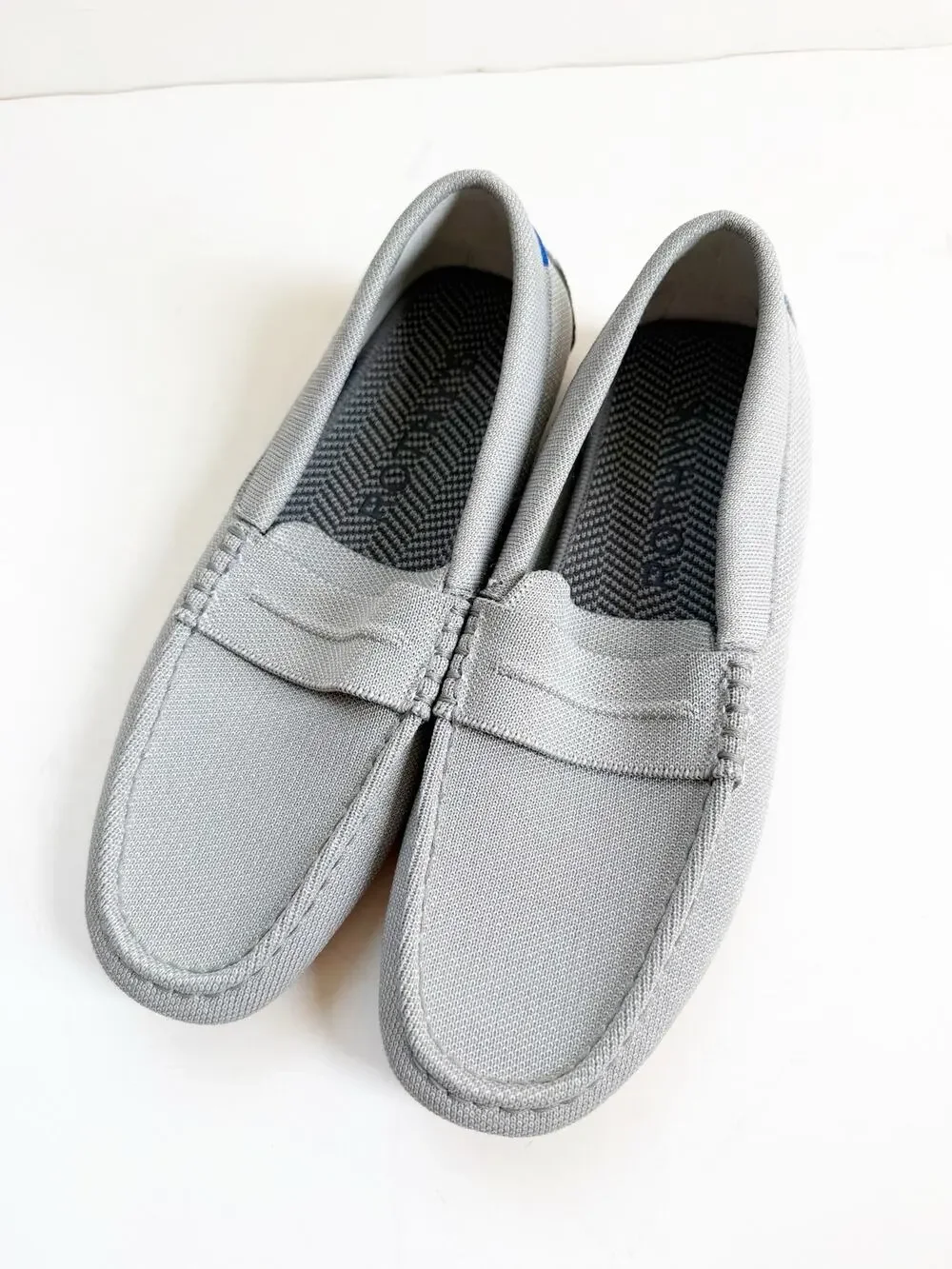 Men’s Rothy's Driving Penny Loafers in wolf grey knit 8.5